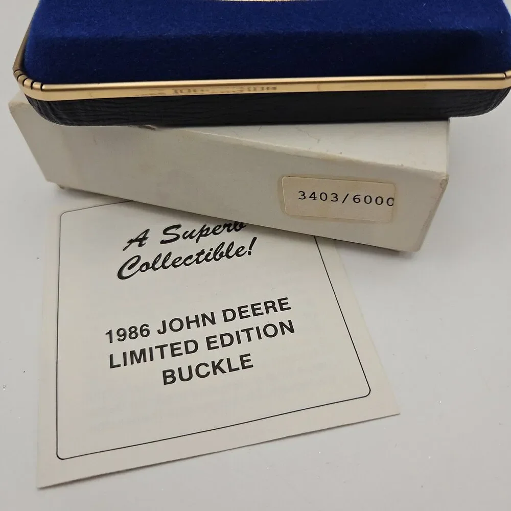 1956 John Deere 4 Legged Deer Trademark 24K Gold Plated Belt Buckle 1986 3403